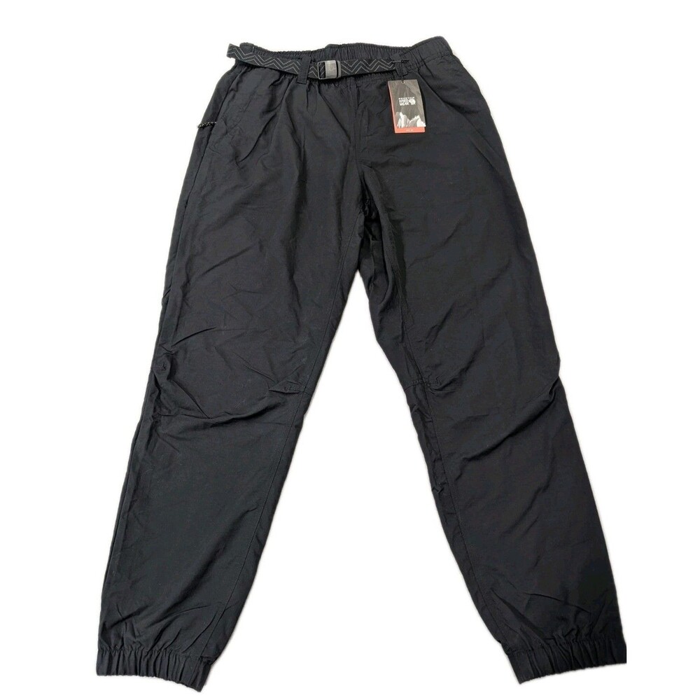 Mountain Hardwear Pants Womens Medium Black Woven Jogger Belted Waist Hiking